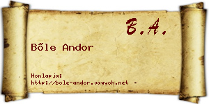 Bőle Andor névjegykártya